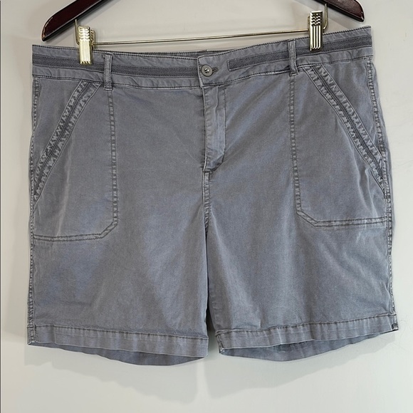 Denver Hayes Sunwashed Casual Shorts Grey Cotton Stretch Size 14 - Picture 2 of 11
